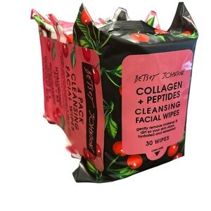 Betsey Johnson Cherry Design Facial Wipes - Pink and Black